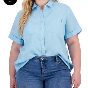 NWOT Light Blue Women's Button-Up Shirt